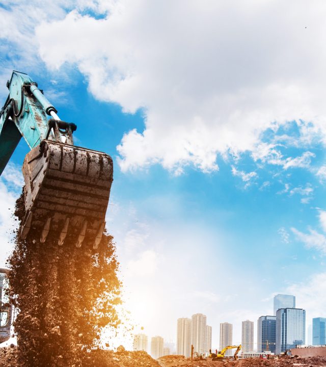 excavator in action