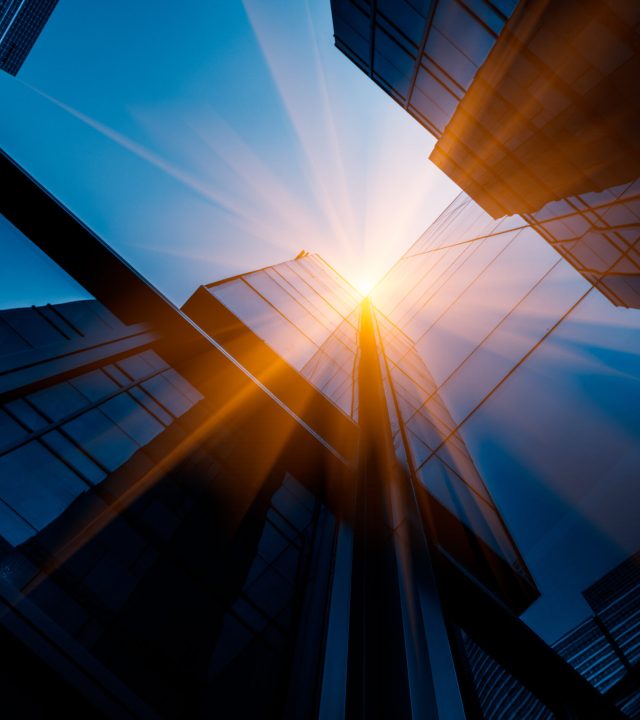 Skyscrapers from a low angle view in Shanghai,China.